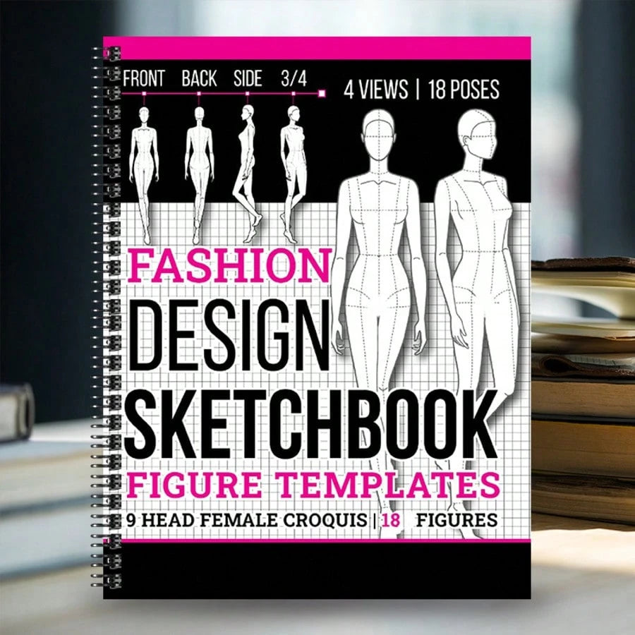 Fashion Sketchbook- Professional Fashion Sketch Notebook, Design Clothing Like Professional Designers And Illustrators, High-Quality Paper, Multiple Fashion Figure Templates (Pen Not Included)