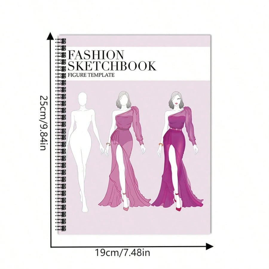 Fashion Sketchbook- Professional Fashion Sketch Notebook, Design Clothing Like Professional Designers And Illustrators, High-Quality Paper, Multiple Fashion Figure Templates (Pen Not Included)