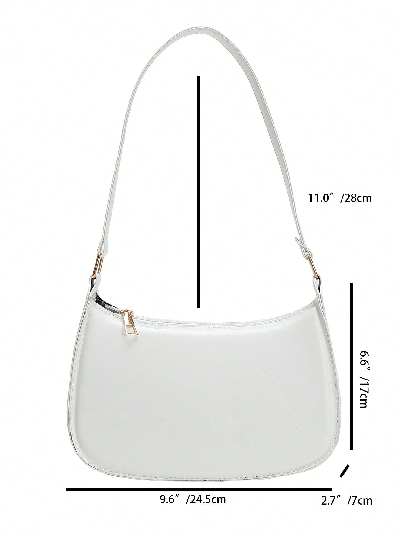Fashion Solid Color Shoulder Bag, Minimalist Style Women Bag, Tready Crescent Moon Bag For Women