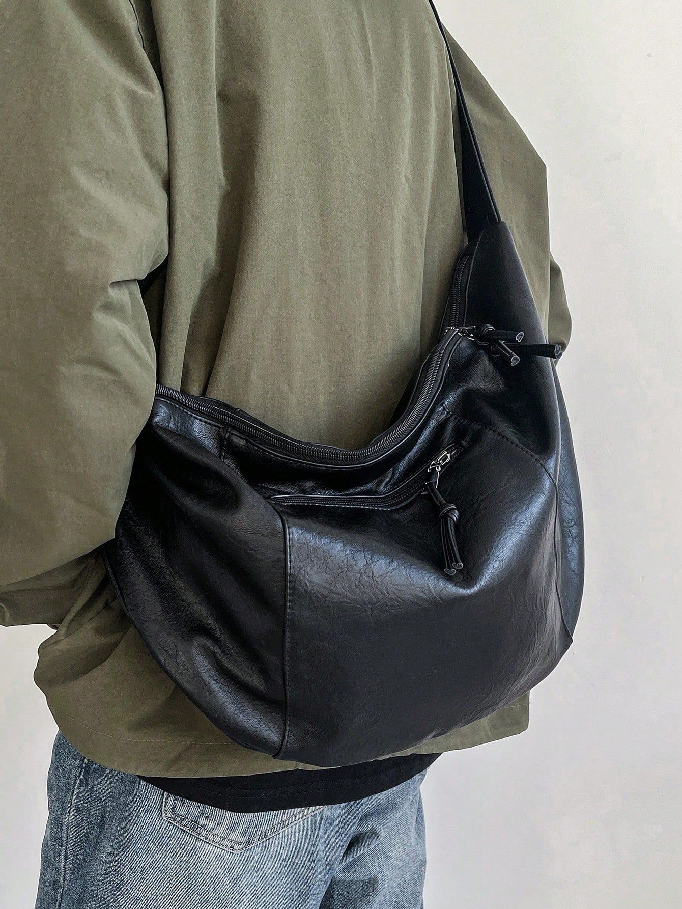 Fashion Solid Color Shoulder Bag Personalized Casual Crossbody Bag Large Capacity Dumpling Bag Korean Style Fashion Backpack