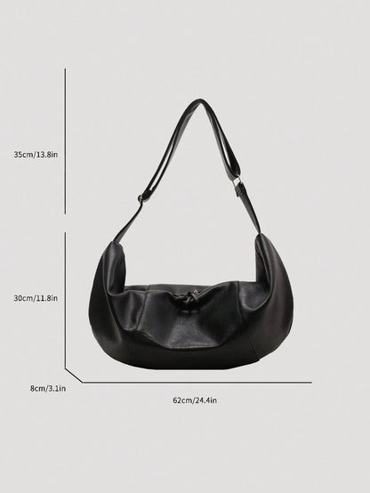 Fashion Solid Color Shoulder Bag Personalized Casual Crossbody Bag Large Capacity Dumpling Bag Korean Style Fashion Backpack