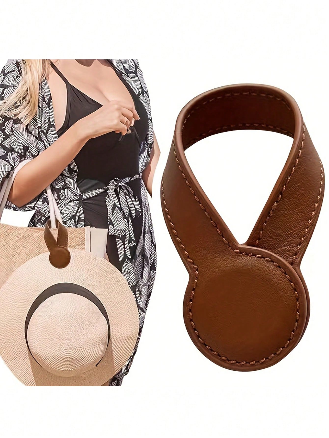 Fashionable Faux Leather Hat Clip, Magnetic Design, Can Be Fixed On Bags- PU Leather Hat Rack, Suitable For Handbags, Backpacks, Suitcases, Travel Bags, Portable And Easy To Use, Ideal For Travel And