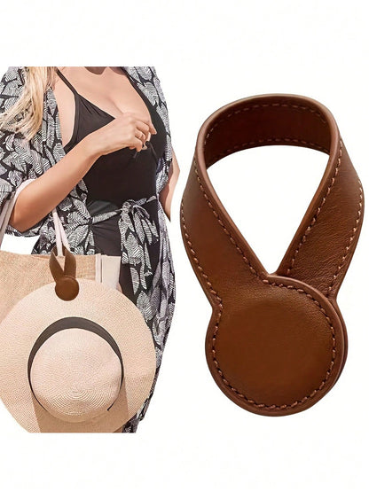 Fashionable Faux Leather Hat Clip, Magnetic Design, Can Be Fixed On Bags- PU Leather Hat Rack, Suitable For Handbags, Backpacks, Suitcases, Travel Bags, Portable And Easy To Use, Ideal For Travel And