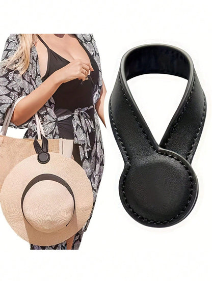 Fashionable Faux Leather Hat Clip, Magnetic Design, Can Be Fixed On Bags- PU Leather Hat Rack, Suitable For Handbags, Backpacks, Suitcases, Travel Bags, Portable And Easy To Use, Ideal For Travel And
