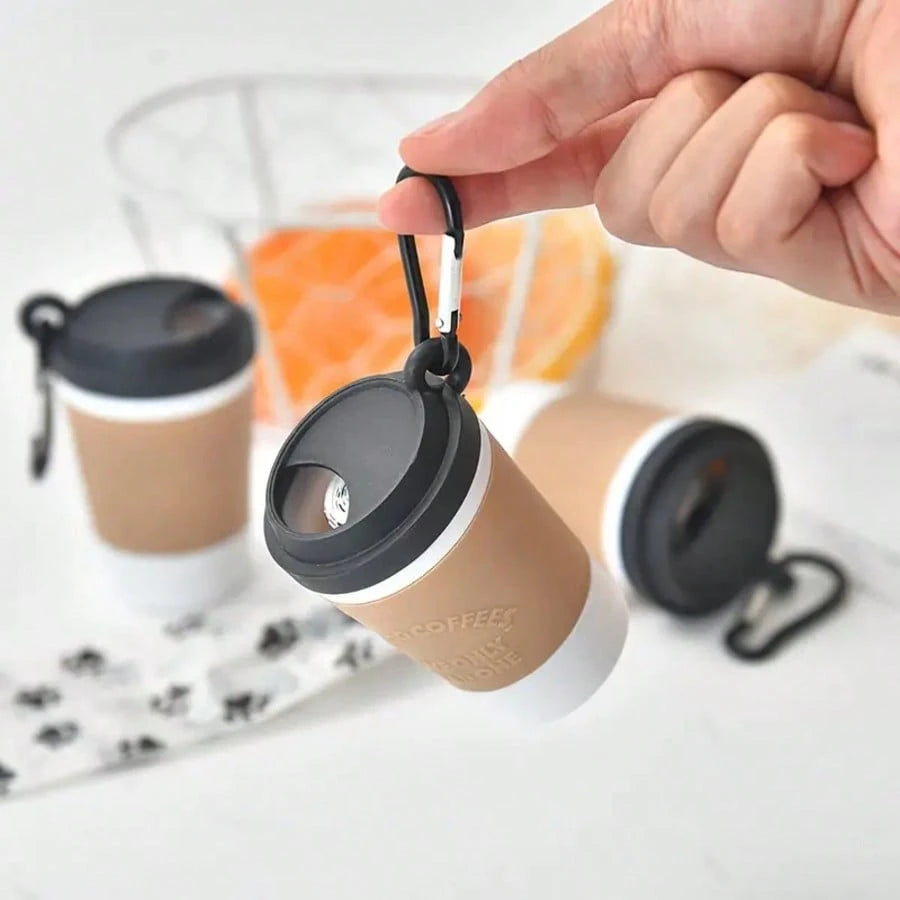 Fashionable Portable Pet Poop Bag Dispenser, Coffee Cup Design, Outdoor Dog Walking Convenient Tool (Bags Not Included), Perfect For Home And Travel