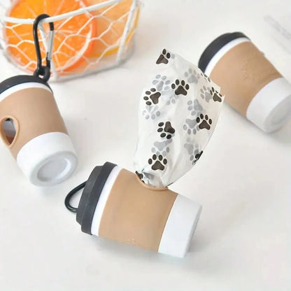 Fashionable Portable Pet Poop Bag Dispenser, Coffee Cup Design, Outdoor Dog Walking Convenient Tool (Bags Not Included), Perfect For Home And Travel