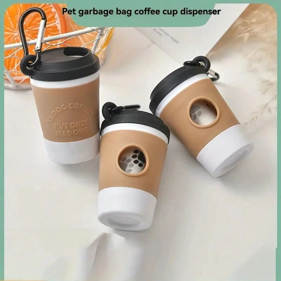 Fashionable Portable Pet Poop Bag Dispenser, Coffee Cup Design, Outdoor Dog Walking Convenient Tool (Bags Not Included), Perfect For Home And Travel