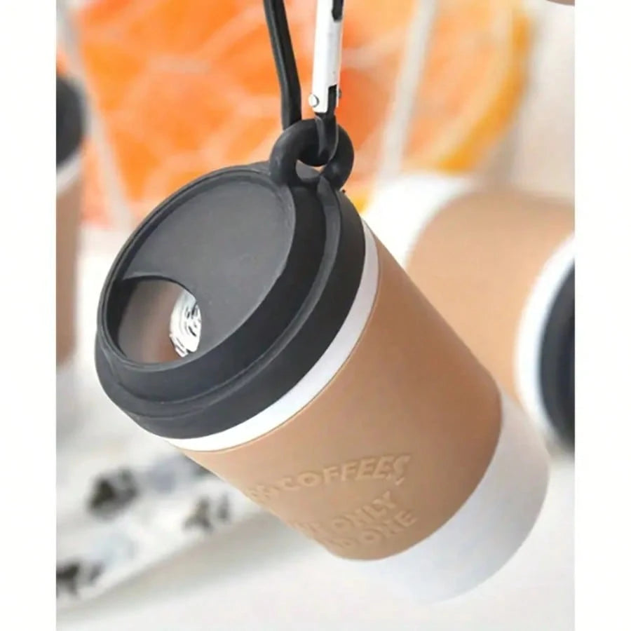 Fashionable Portable Pet Poop Bag Dispenser, Coffee Cup Design, Outdoor Dog Walking Convenient Tool (Bags Not Included), Perfect For Home And Travel