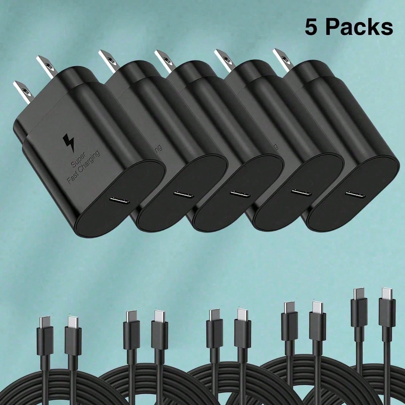 Fast Charger Type C Set With 4ft Cable- Compatible With S23 Ultra/S22/S21/Note 20/Note 10/Z Phone Charger Fast Charging