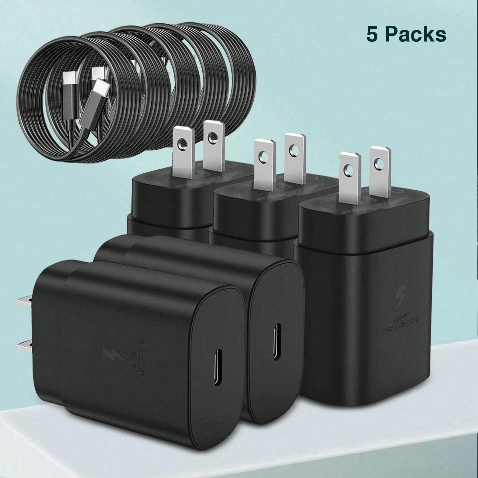 Fast Charger Type C Set With 4ft Cable- Compatible With S23 Ultra/S22/S21/Note 20/Note 10/Z Phone Charger Fast Charging
