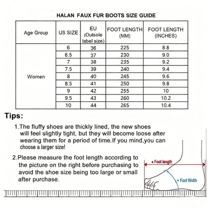 Faux Fur Snow Boots For Men Women,Non-Slip Winter Fuzzy Boots, Flat Heel Warm Boots, Furry Plush Short Snow Boot Mid-Calf Boots For Outdoor