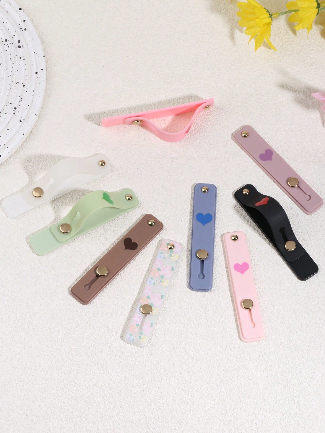 Finger Grip Phone Holder, Retractable Universal Solid Color Heart-Shaped Phone Stand Suitable For All Smartphones Compatible With IPhone, Android Phone, Gift For Birthday, Family, Friends Gifts Birthd