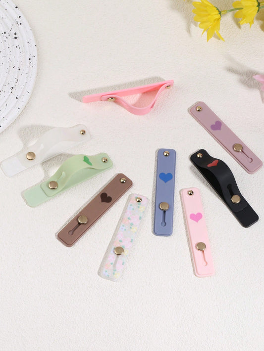 Finger Grip Phone Holder, Retractable Universal Solid Color Heart-Shaped Phone Stand Suitable For All Smartphones Compatible With IPhone, Android Phone, Gift For Birthday, Family, Friends Gifts Birthd