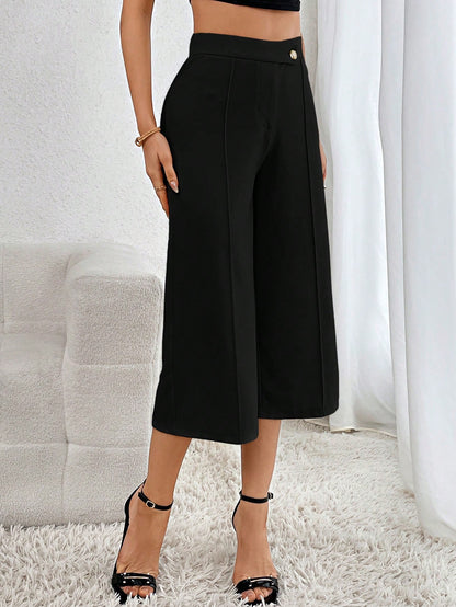 Firerie High Waist Button Detail Capri Pants