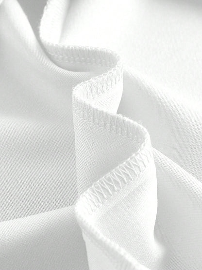 Firerie Solid Ruched Halter Neck Backless Bodycon Dress White