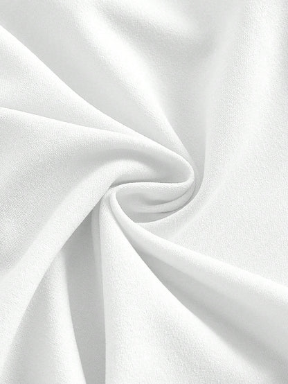 Firerie Solid Ruched Halter Neck Backless Bodycon Dress White