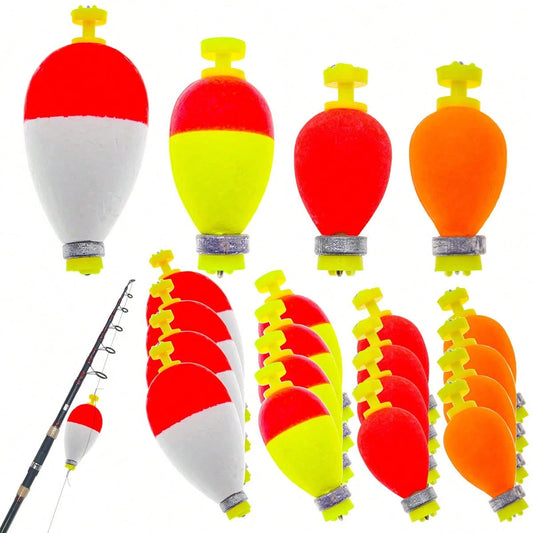 Fishing Bobbers Floats Set Foam Float Weighted Bobbers Fishing Push Button Bobbers Spring Oval Fishing Floats Fishing Bobbers Assortment