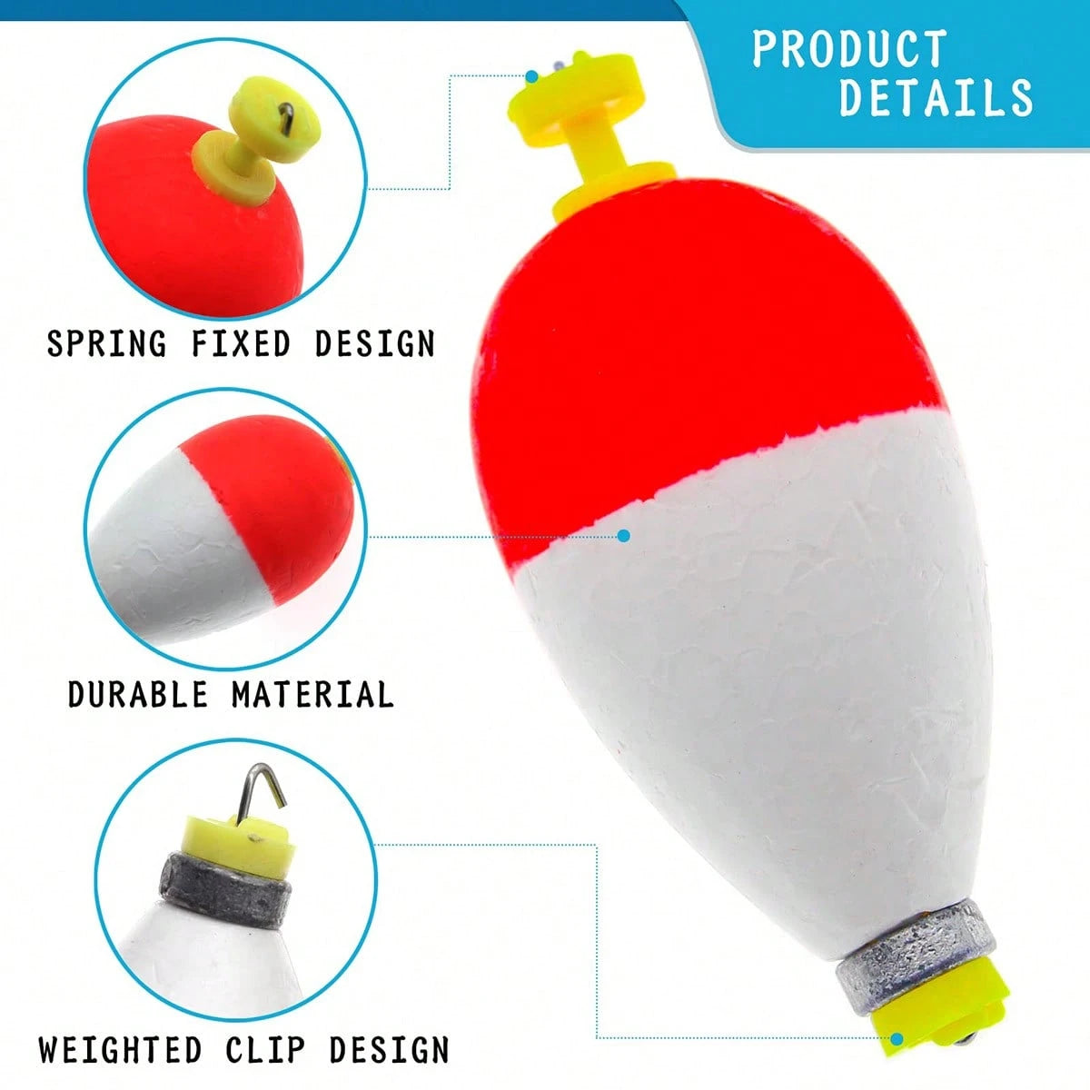 Fishing Bobbers Floats Set Foam Float Weighted Bobbers Fishing Push Button Bobbers Spring Oval Fishing Floats Fishing Bobbers Assortment