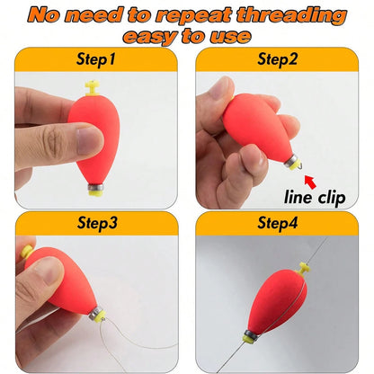 Fishing Bobbers Floats Set Foam Float Weighted Bobbers Fishing Push Button Bobbers Spring Oval Fishing Floats Fishing Bobbers Assortment