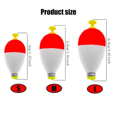 Fishing Bobbers Floats Set Foam Float Weighted Bobbers Fishing Push Button Bobbers Spring Oval Fishing Floats Fishing Bobbers Assortment
