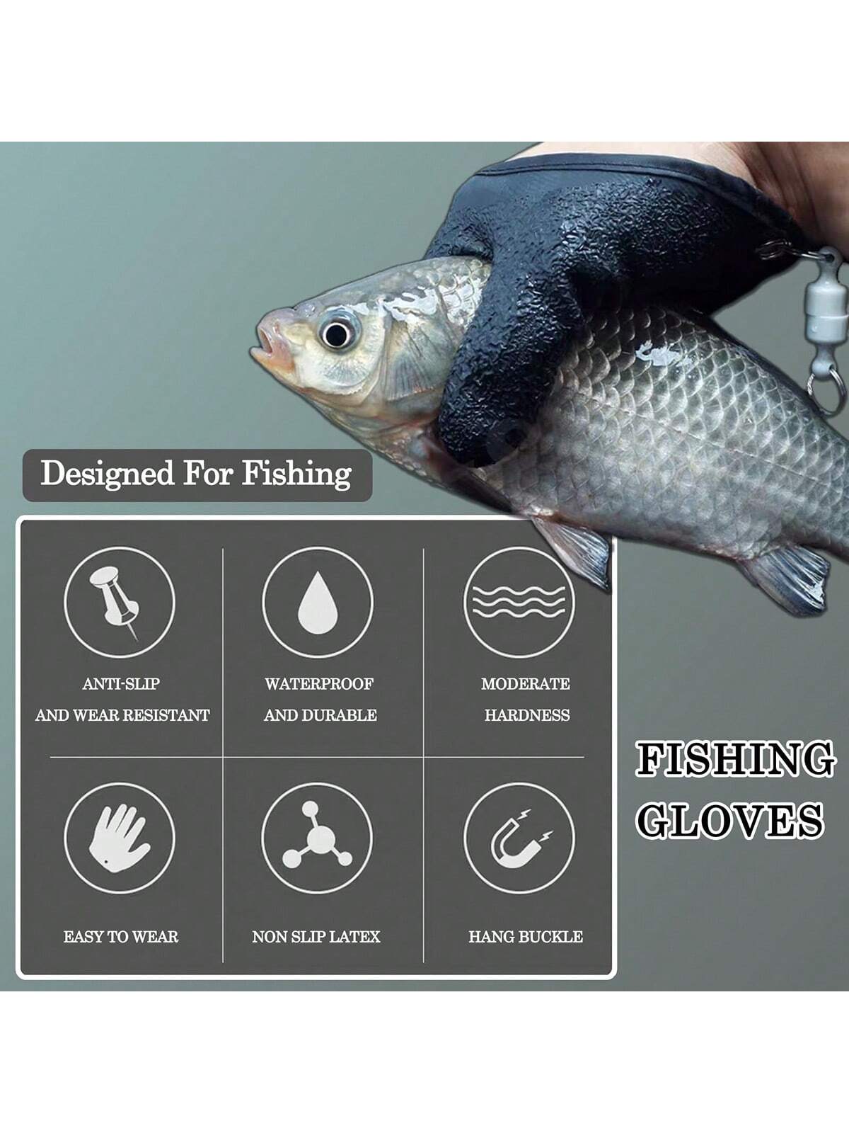 Fishing Gloves- Professional Anti-Slip Catch Fish Gloves,Puncture Proof Ice Fishing Glove For Handling,Catching,Cleaning,Hunting,Fisherman Fishing Accessories