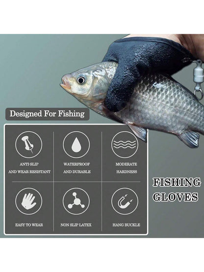 Fishing Gloves- Professional Anti-Slip Catch Fish Gloves,Puncture Proof Ice Fishing Glove For Handling,Catching,Cleaning,Hunting,Fisherman Fishing Accessories