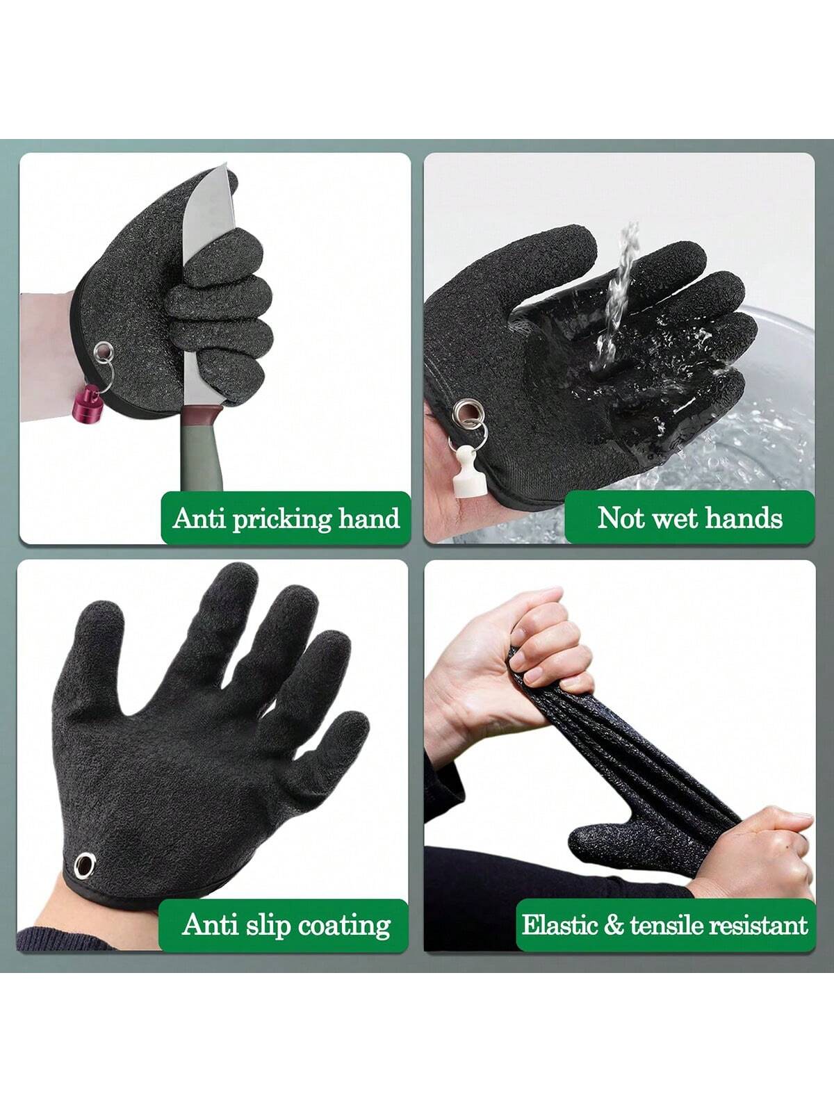 Fishing Gloves- Professional Anti-Slip Catch Fish Gloves,Puncture Proof Ice Fishing Glove For Handling,Catching,Cleaning,Hunting,Fisherman Fishing Accessories