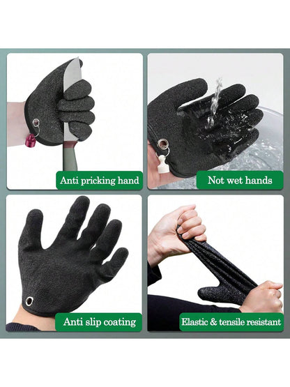 Fishing Gloves- Professional Anti-Slip Catch Fish Gloves,Puncture Proof Ice Fishing Glove For Handling,Catching,Cleaning,Hunting,Fisherman Fishing Accessories