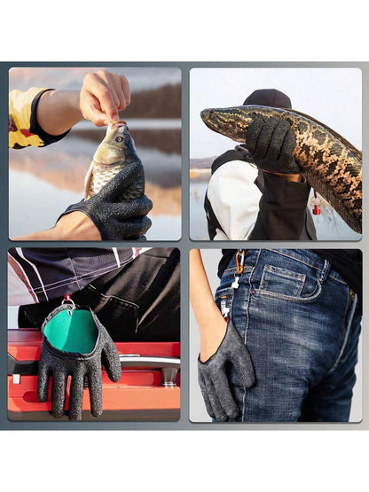 Fishing Gloves- Professional Anti-Slip Catch Fish Gloves,Puncture Proof Ice Fishing Glove For Handling,Catching,Cleaning,Hunting,Fisherman Fishing Accessories
