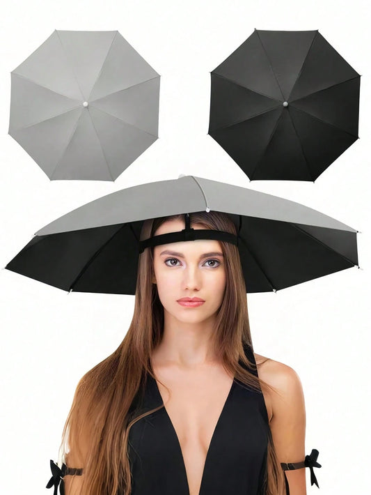 Fishing Umbrella Hat Lightweight Head Umbrella Hats Hands-Free Foldable Hat All-Weather Protection Hands-Free Design For Women & Men For Outdoor Fishing Hiking Camping Gardening Farming Adventures Out
