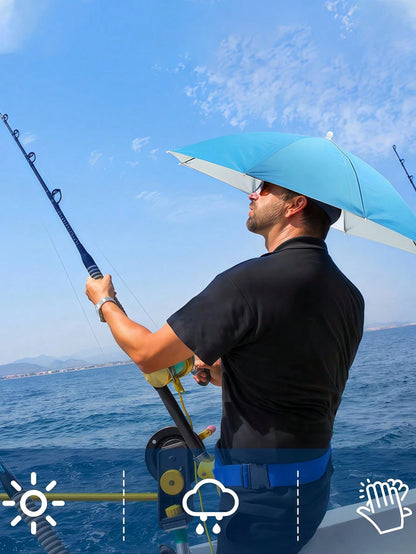 Fishing Umbrella Hat Lightweight Head Umbrella Hats Hands-Free Foldable Hat All-Weather Protection Hands-Free Design For Women & Men For Outdoor Fishing Hiking Camping Gardening Farming Adventures Out