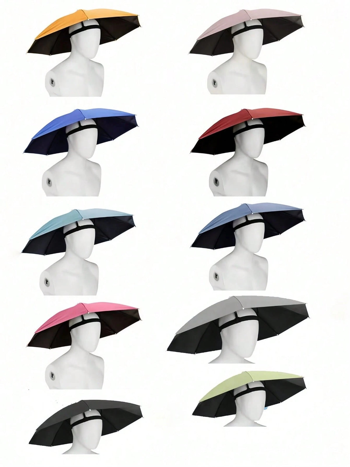Fishing Umbrella Hat Lightweight Head Umbrella Hats Hands-Free Foldable Hat All-Weather Protection Hands-Free Design For Women & Men For Outdoor Fishing Hiking Camping Gardening Farming Adventures Out
