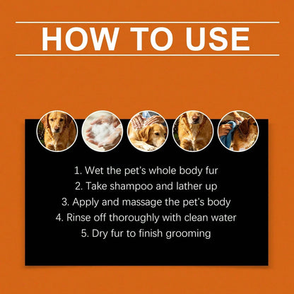 Flea And Tick Shampoo- Gentle And Effective In Removing Odors. It Cleanses The Pet's Hair, Making It Smooth And Fluffy. Ideal For Daily Use And Portable.