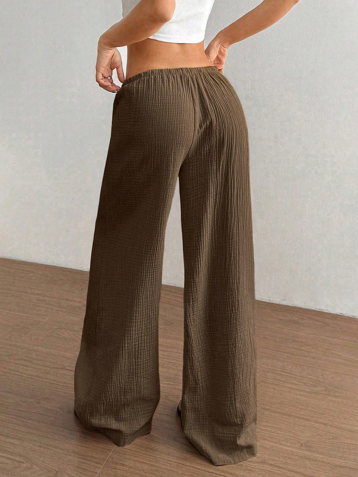 Flirla Women's Ultra Low-Rise Casual Cotton Straight Leg Pants Fall Cloth For Women