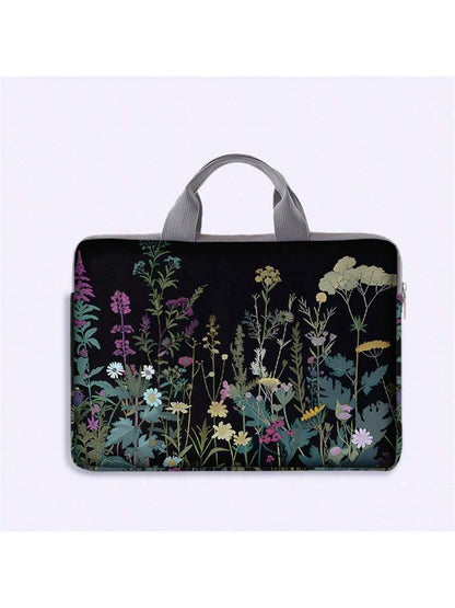 Floral Pattern Printed Laptop Sleeve, Laptop Case Accessory, Soft Laptop Bag, Soft Laptop Sleeve, Laptop Cover, Zippered Laptop Sleeve, Best Choice For School, Business And Office Gifts, Portable Digi
