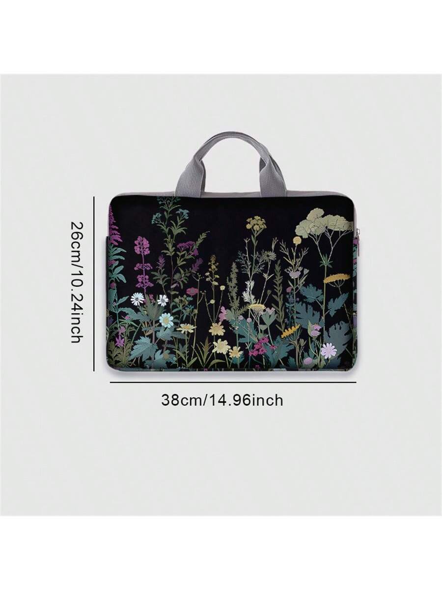 Floral Pattern Printed Laptop Sleeve, Laptop Case Accessory, Soft Laptop Bag, Soft Laptop Sleeve, Laptop Cover, Zippered Laptop Sleeve, Best Choice For School, Business And Office Gifts, Portable Digi