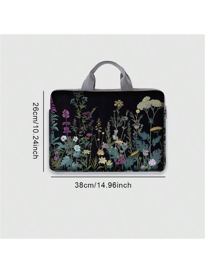 Floral Pattern Printed Laptop Sleeve, Laptop Case Accessory, Soft Laptop Bag, Soft Laptop Sleeve, Laptop Cover, Zippered Laptop Sleeve, Best Choice For School, Business And Office Gifts, Portable Digi