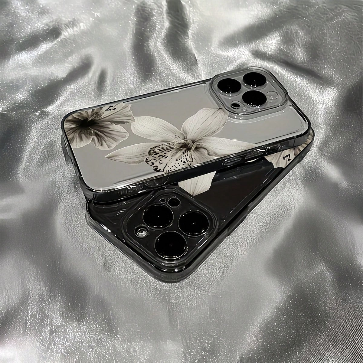 Flower 1pc Transparent Minimalist Space Case Lens Protection Anti-Drop Floral Pattern Phone Case, Suitable For IPhone 16 Pro Max, 17/16/15/14 Plus, 13/12/11, Air