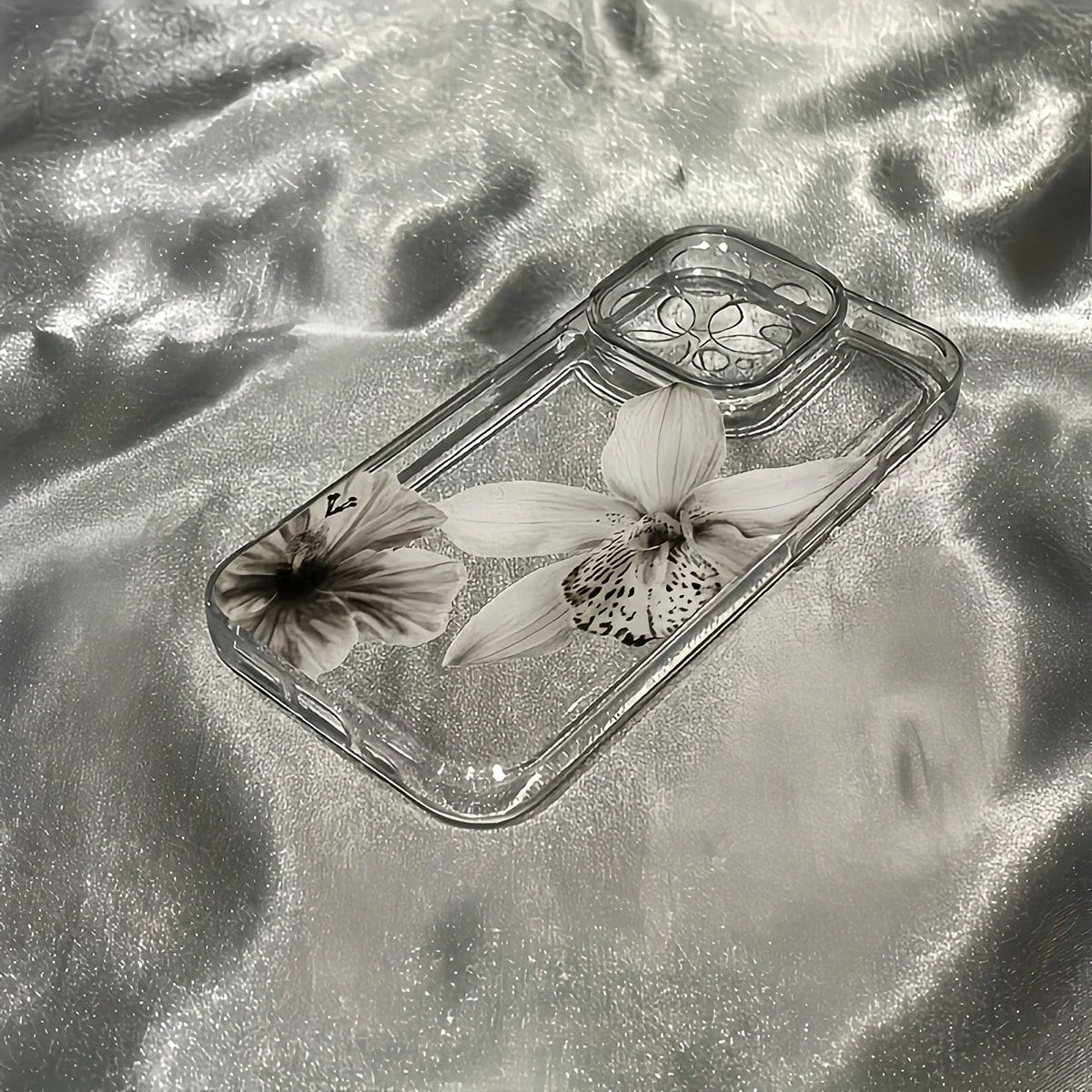 Flower 1pc Transparent Minimalist Space Case Lens Protection Anti-Drop Floral Pattern Phone Case, Suitable For IPhone 16 Pro Max, 17/16/15/14 Plus, 13/12/11, Air
