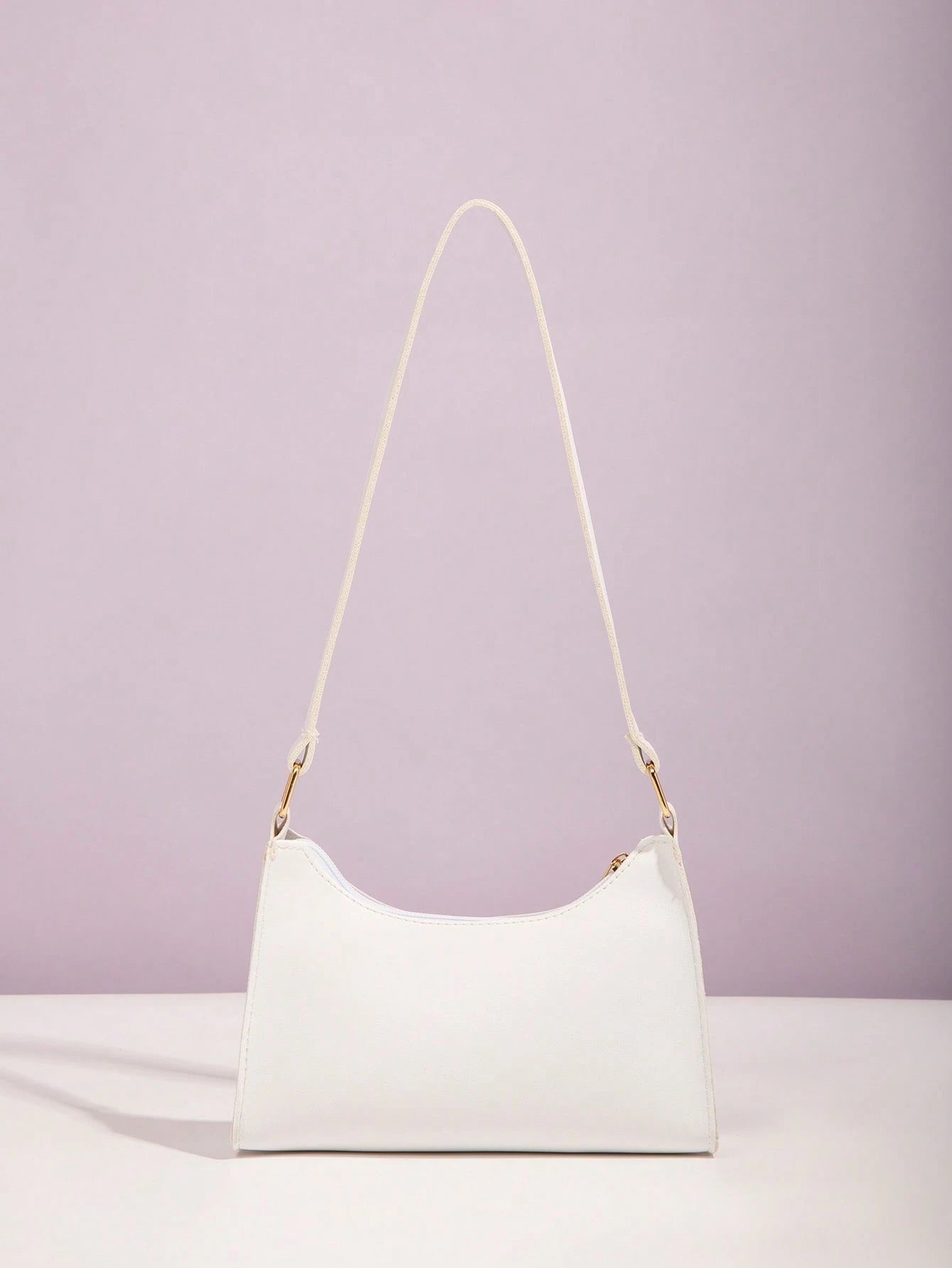 Flower Embroidery Square Crossbody Bag, White, Fashionable For Women Portable Leather Bag Holiday For Women