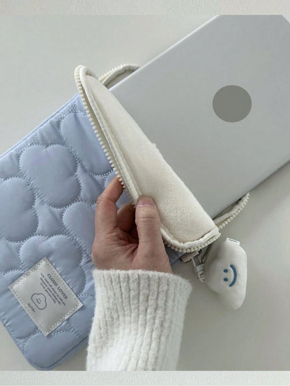 Fluffy Cloud-Like Soft Laptop Sleeve Bag, Cute Clean, Travel, Portable, Lightweight, Durable, Stylish, For Home, For Outdoor, Travel Essentials