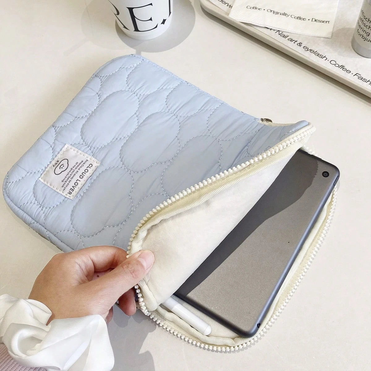 Fluffy Cloud-Like Soft Laptop Sleeve Bag, Cute Clean, Travel, Portable, Lightweight, Durable, Stylish, For Home, For Outdoor, Travel Essentials