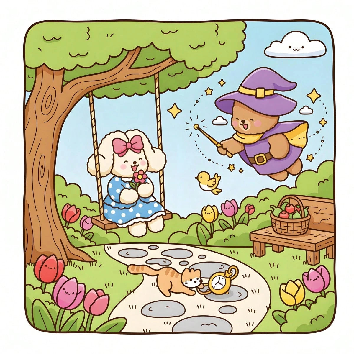 Fluffy Fantasy: Adult And Teen Coloring Book Featuring Adorable Animals In Whimsical Scenes, Helpful For Stress Relief. Great As Easter, Mother's Day, Father's Day, Back To School, And Birthday Gifts.