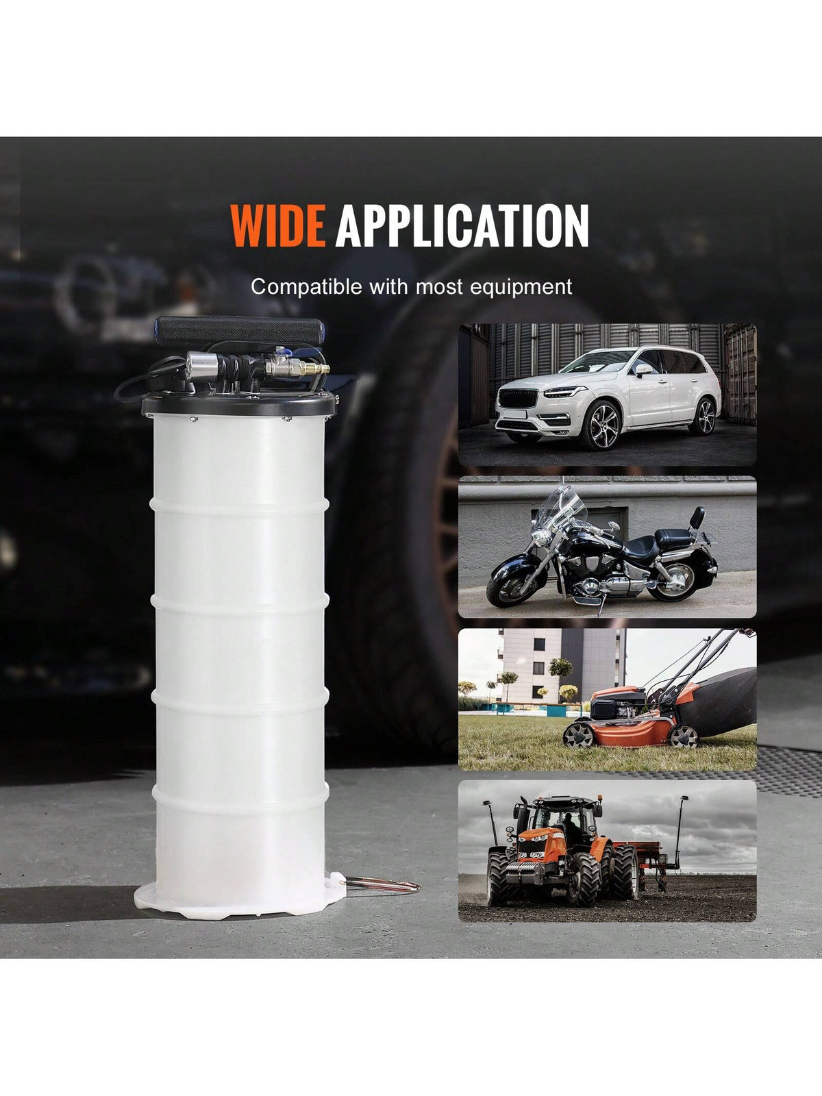 Fluid Extractor, 1.74-4 Gallons, Pneumatic/Manual Hand-Operated Oil Changer Vacuum Fluid Extractor With Dipstick And Suction Hose, Oil Extractor Change Pump For Automotive Fluids Vacuum Evacuation