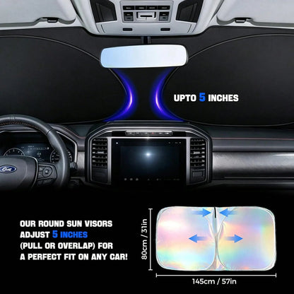 ️Foldable 210T Reflective Car Windshield Sun Shade UV‑Block Sun Visor Keep Vehicle Cool Universal Fit For Car SUV Truck Summer Accessory