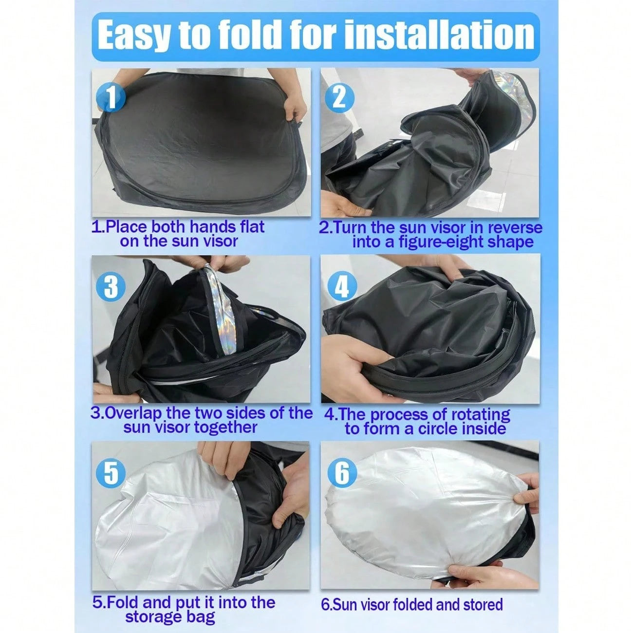 ️Foldable 210T Reflective Car Windshield Sun Shade UV‑Block Sun Visor Keep Vehicle Cool Universal Fit For Car SUV Truck Summer Accessory
