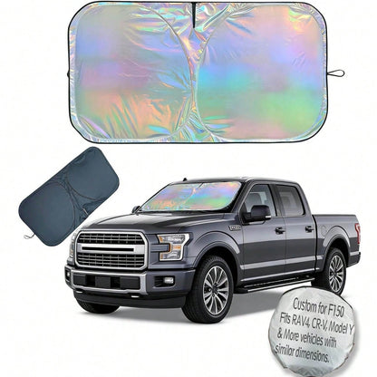 ️Foldable 210T Reflective Car Windshield Sun Shade UV‑Block Sun Visor Keep Vehicle Cool Universal Fit For Car SUV Truck Summer Accessory