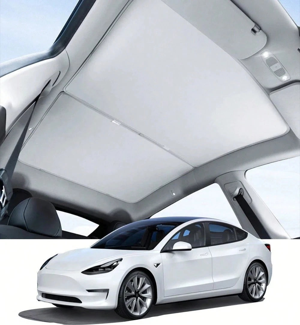 Foldable Glass Roof Nano Sun Screen, Full UV & Infrared Blocking, Road Trip & Daily Commute Car Skylight Protector, For Compact Sedan 2019~2026 UV Reflection Heat Blocking Shade