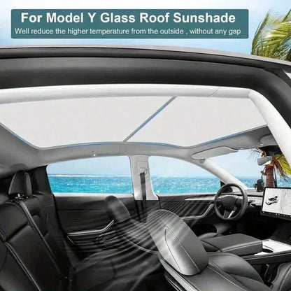 Foldable Glass Roof Nano Sun Screen, Full UV & Infrared Blocking, Road Trip & Daily Commute Car Skylight Protector, For Compact Sedan 2019~2026 UV Reflection Heat Blocking Shade