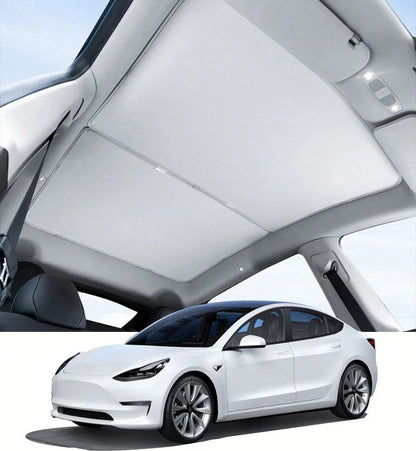 Foldable Glass Roof Nano Sun Screen, Full UV & Infrared Blocking, Road Trip & Daily Commute Car Skylight Protector, For Compact Sedan 2019~2026 UV Reflection Heat Blocking Shade